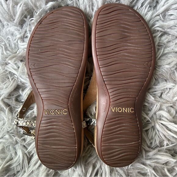 Vionic Kirra snake print leather slingback thong sandals women’s shoe size 8 - Picture 8 of 9